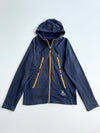 Jordan Flight Navy Zip-Up Hoodie with Yellow Zips (M)