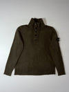 Stone Island Button Mock Neck Wool Knit – Olive Green (M/L)