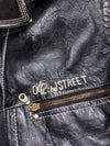 042nd Street” Leather Trucker Jacket – Black with Contrast Stitching (XL)