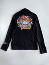 LA Ink Knightsbridge Rose Dagger Embroidered Black Zip-Up Track Jacket With Detachable Cap (S)