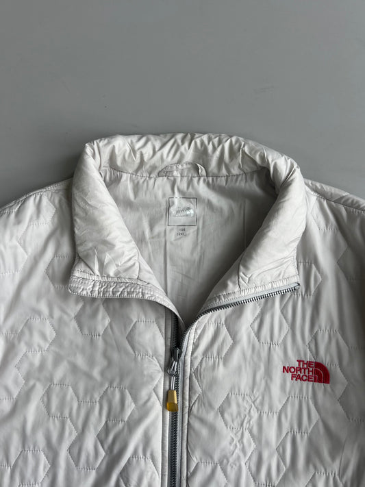 The North Face x VX Active White Diamond Quilted Insulated Jacket with Red Logo (M)