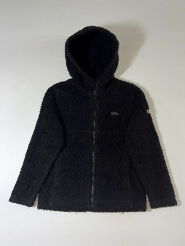 National Geographic Black Sherpa Hooded Jacket (S)