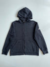 Adidas Black Full Zip Hoodie – Minimal Sleeve Logo (XL)