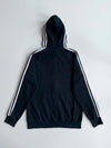 Vintage Y2K Adidas Black 3-Stripe Zip-Up Hoodie  (M)