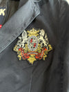 ASK Enquired Navy Cotton Blazer with Heraldic Crest Patch (M)