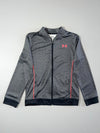 Under Armour Grey Camo Print Track Jacket Neon Pink Zip Loose Fit Size (S)