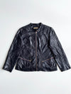 Danier Quilted Leather Moto Jacket – Navy woman’s (L)
