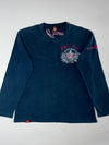 Japanese Oniarai “Black Soul” Embroidered Long Sleeve Tee – Navy – (XL)