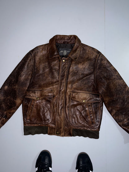 ZVintage Eddie bauer Original Brown leather Jacket (S/M)