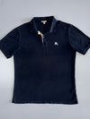 Burberry Black Polo | Nova Check Placket (XL)