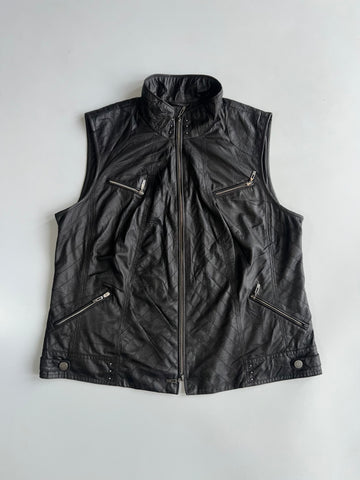 Bonita Leather Womens Moto Vest (L)