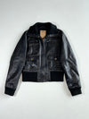 Vintage Conbipel Black Leather Bomber Jacket (S)