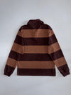 Vintage Tommy Hilfiger Brown Striped Rugby Shirt (M)