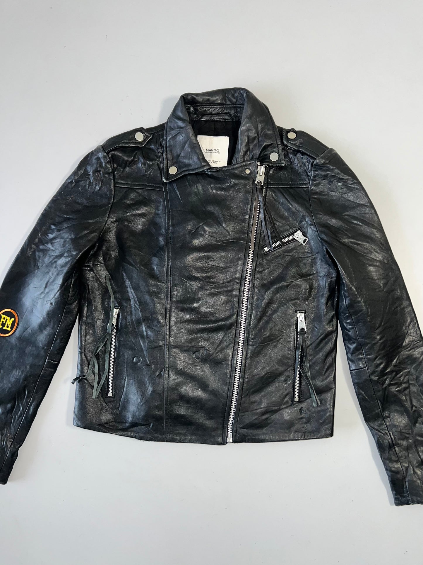 !                                                                                                                                                                                                                    Mango Original Leather Jacket (XS)