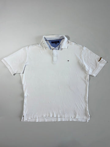 Tommy Hilfiger Polo Shirt White Striped Placket Men’s Size (2XL)