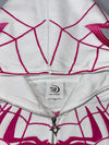 Battlekid Spider-Web Embroidered Full-Zip Hoodie – White/Pink (2XL)
