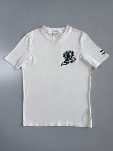 Puma | Graphic Logo Tee | Off-White/Green (L)