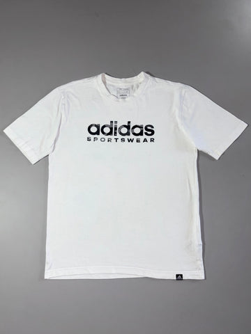 Adidas Sportswear Camo Logo Tee – White Graphic Crewneck (M)