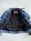 Triumph Motorcycles Retro Café Racer Stripe Moto Leather Jacket (Paded)(M)