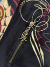 Christian Audigier Y2K Rhinestone Sugar Skull Tattoo Full-Zip Hoodie (M/L)