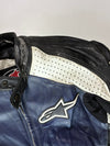 Alpinestars Blue & Black Genuine Leather Moto Racing Jacket Padded (M)