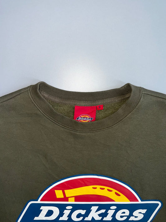 Dickies Big Logo Sweatshirt Olive Green Crewneck (M)