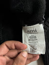 AMI Paris Black Knit Hoodie with Red Ami de Coeur Logo (L)