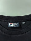 FILA White Line Black Logo Sleeve Crewneck Sweatshirt (S)