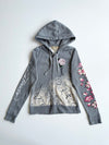 Ed Hardy Floral Snake Graphic Full-Zip Hoodie W/ Rhinestones women’s (XXS)