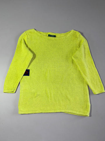 Lauren Ralph Lauren Boat Neck Knit Top – Lime Green Women’s (L)