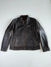Can-Am BRP Distressed Black Leather Motorcycle Riding Jacket (2XL)