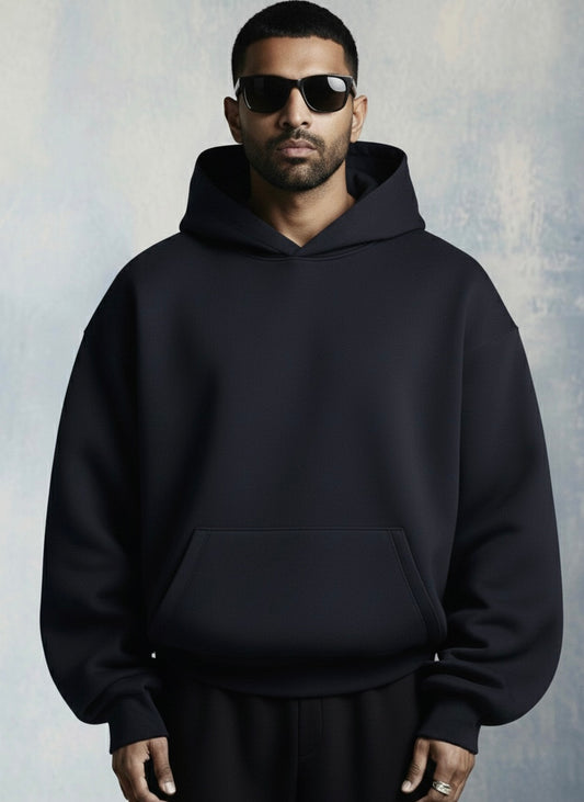 !     Premium Cozy Boxy Fit 350 Gsm Over Sized Hoodie (Brand New| DDA Original) Navy blue