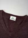 Lacoste Wool V-Neck Sweater – Chocolate Brown (XL)