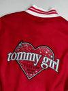 Tommy Jeans Tommy Girl Rhinestone Heart Oversized Varsity Jacket (XL/2XL)