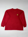 Vintage Ferrari Embroidered Shield Ribbed Sweatshirt – Red – (XL)