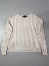 Ralph Lauren Sport Cream Cable Knit Crewneck Sweater – Tonal Pony (L/XL)