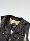 Ye Sol Leather Itaewon Seoul Dark Brown Leather Utility Vest, 4 Pockets, (S)
