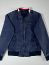 Tommy Hilfiger Navy Harrington Bomber Jacket | Full Zip Cotton Jacket (S)
