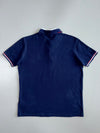 U.S. Polo Assn. USPA Polo Team Vertical Text Navy Blue Red White Tipped Collar Pique Cotton Polo T-Shirt (M)