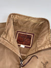American Eagle Outfitters Tan Canvas Zip-Up Jacket with Quilted Lining Distressed (Xl/2Xl)