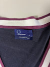 Fred Perry Tipped Cotton Pique V-Neck Cardigan  Navy/Maroon (M)