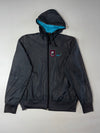 Nike Athletic Dept. Patterned Hooded Windbreaker Jacket – Black/Blue (L)