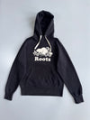 Roots Canada Black Beaver Logo Hoodie (L)