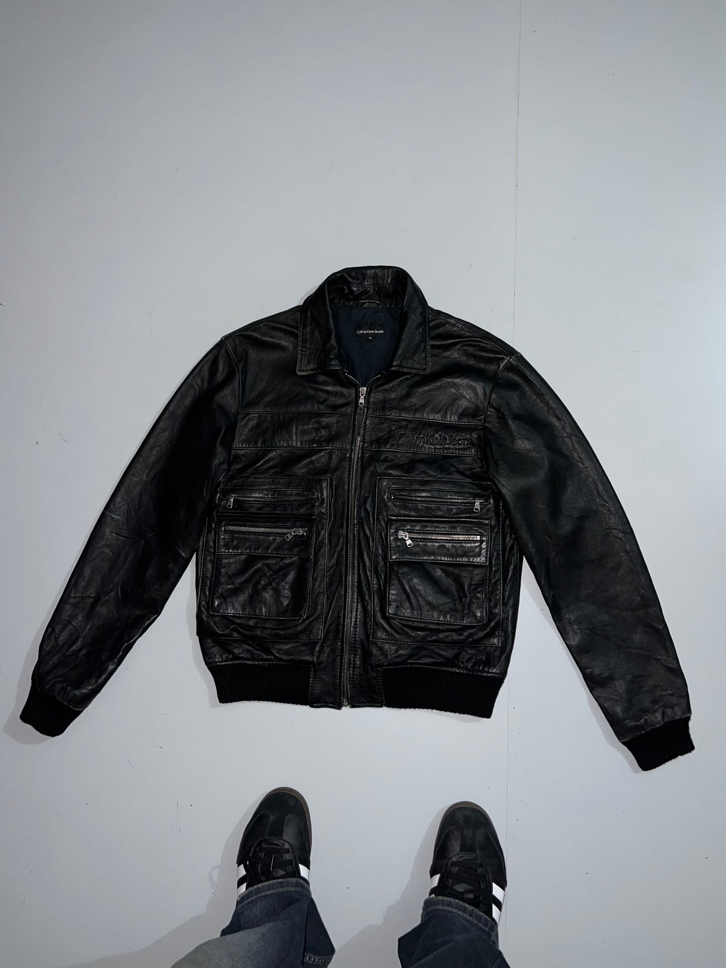 !                 Calvin Klein Original Leather Jacket (RARE) (S/M)