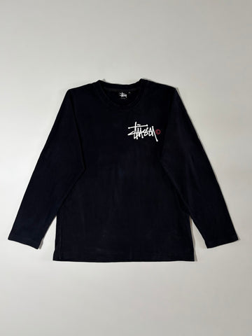 Stussy Basic Logo Long Sleeve Tee – Black, (S)