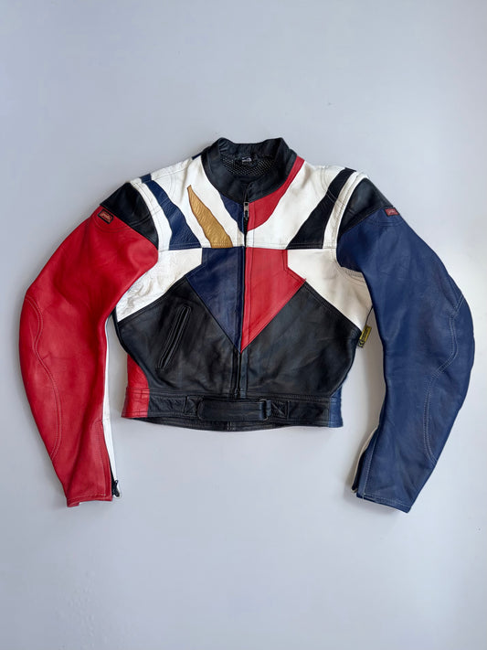 !        Vintage Polo Leather Moto Racing Jacket (CE Protected) (PADDED) (S)