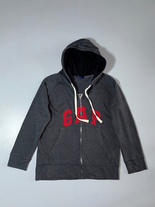 Gap Charcoal Grey Full-Zip Logo Hoodie (M)