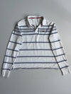 Levi’s Striped Long Sleeve Rugby Polo – White/Grey/Navy (Xl)