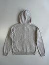 Adidas Neo Full Zip Hoodie Grey Marl Burgundy 3-Stripes Fleece Sweatshirt (M)