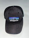 Patagonia P-6 Logo Black Trucker Mesh Cap (Adjustable)